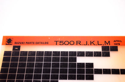 OEM 1979/April Suzuki Parts Catalog T500 R,J,K,L,M Microfiche