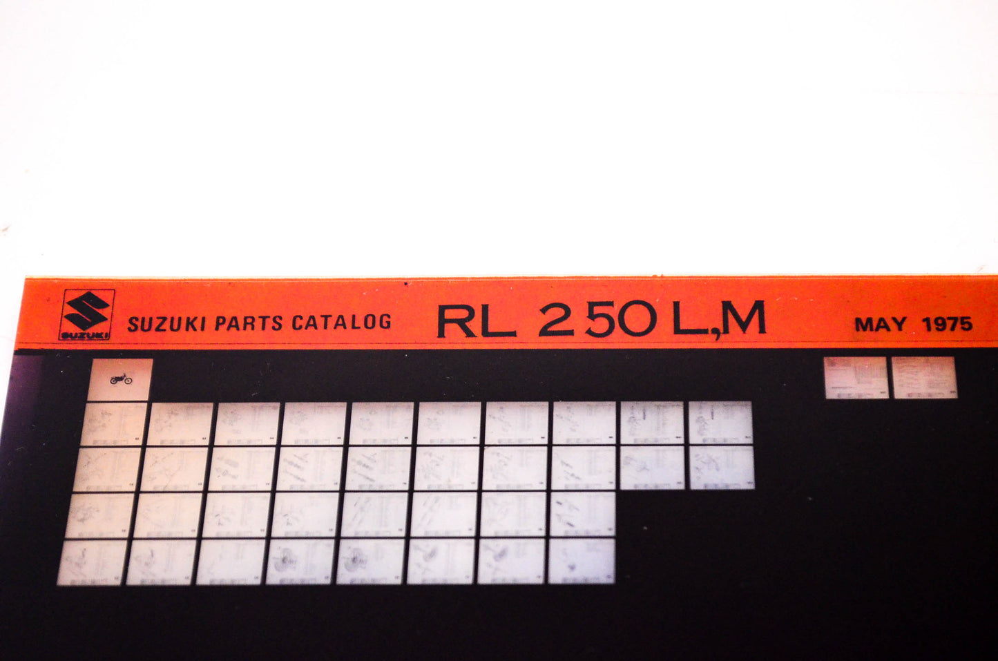 OEM Suzuki RL 250 L,M 1975/May Suzuki Parts Catalog RL 250 L,M Microfiche