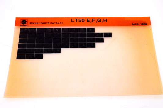 OEM Suzuki LT50 E,F,G,H 1986/August Suzuki Parts Catalog LT50 E,F,G,H Microfiche