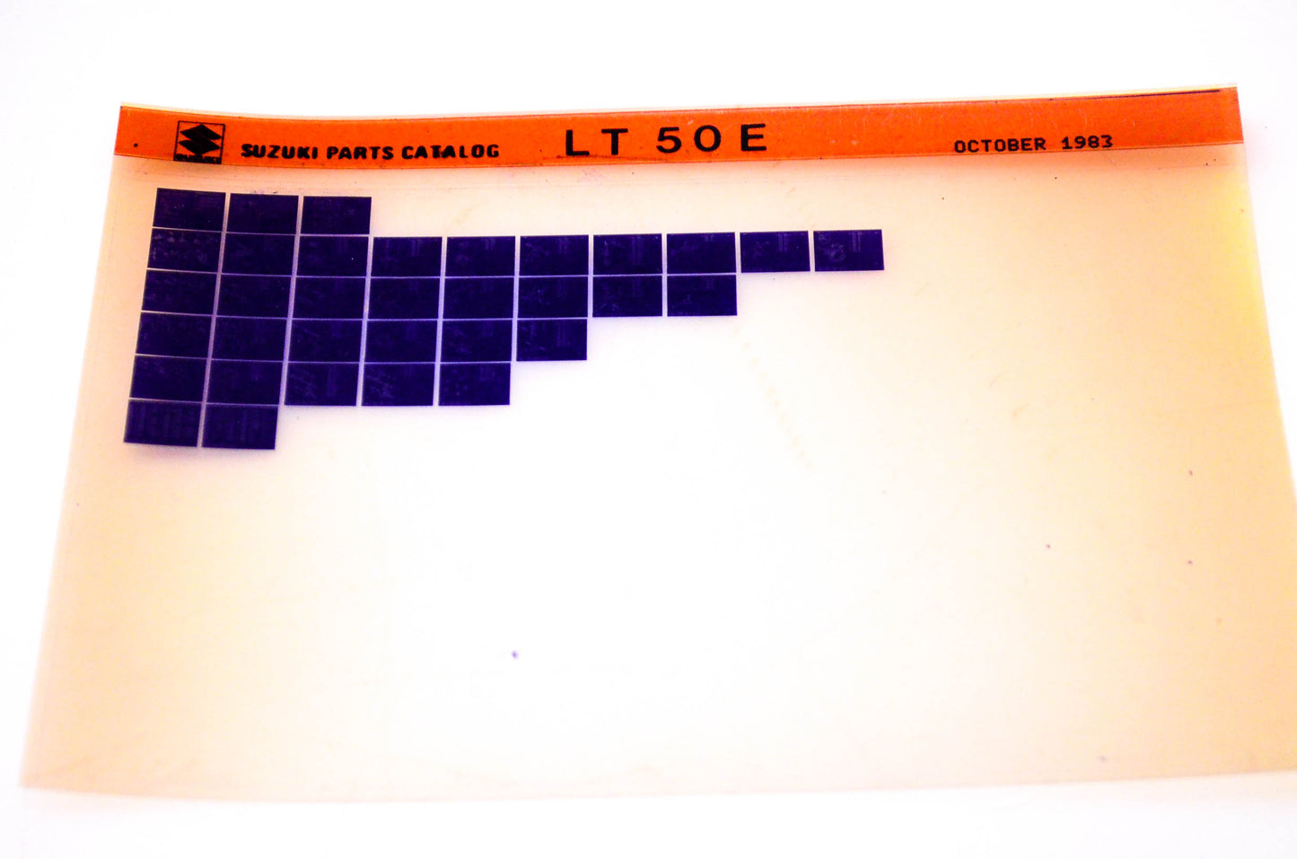 OEM Suzuki LT 50 E 1983/October Suzuki Parts Catalog LT 50 E Microfiche