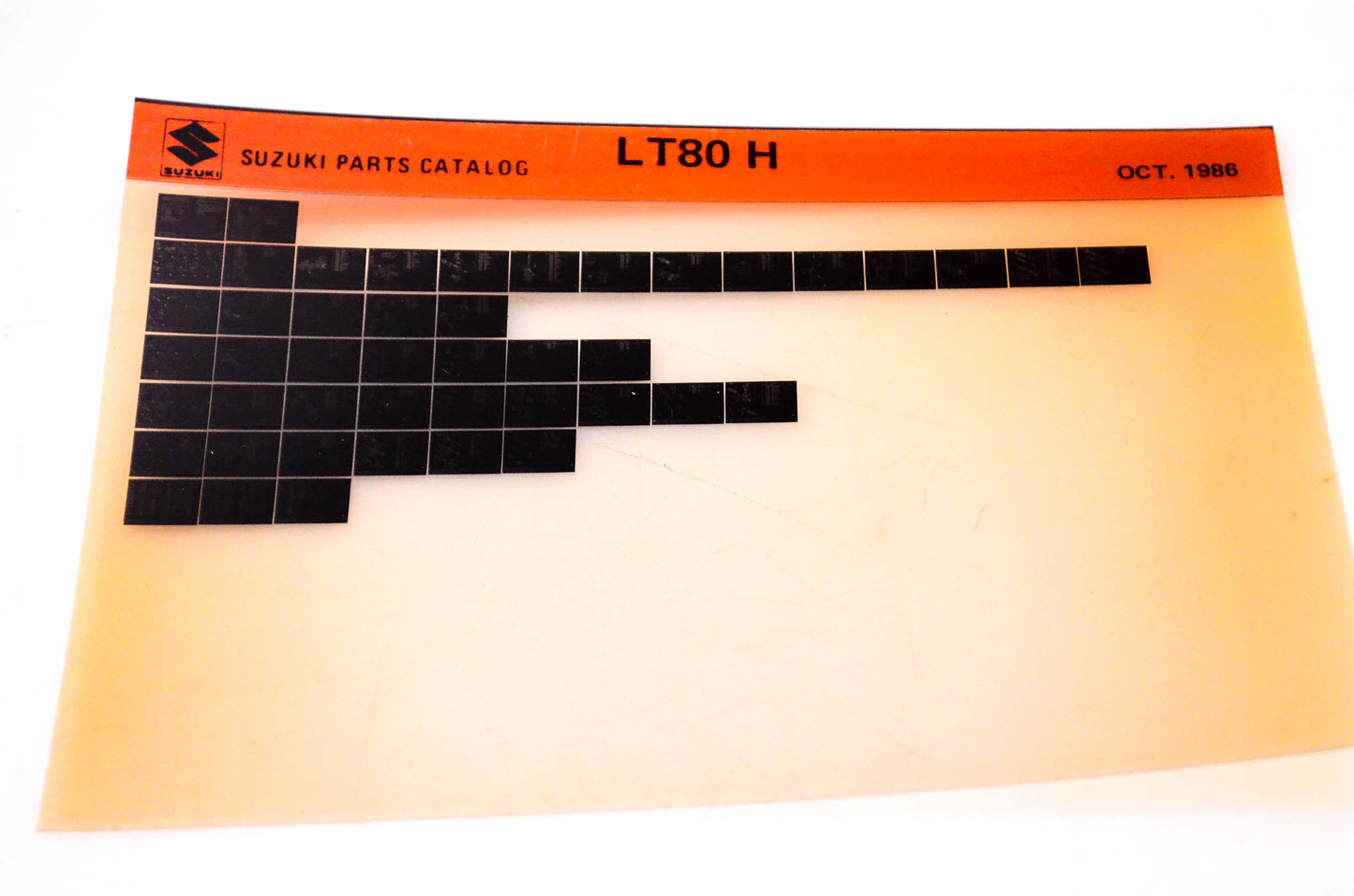 OEM Suzuki LT80 H 1986/October Suzuki Parts Catalog LT80 H Microfiche