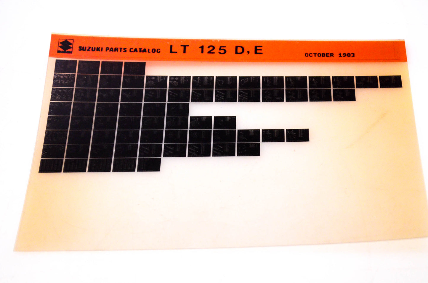 OEM Suzuki LT 125 D, E 1983/October Suzuki Parts Catalog LT 125 D, E Microfiche