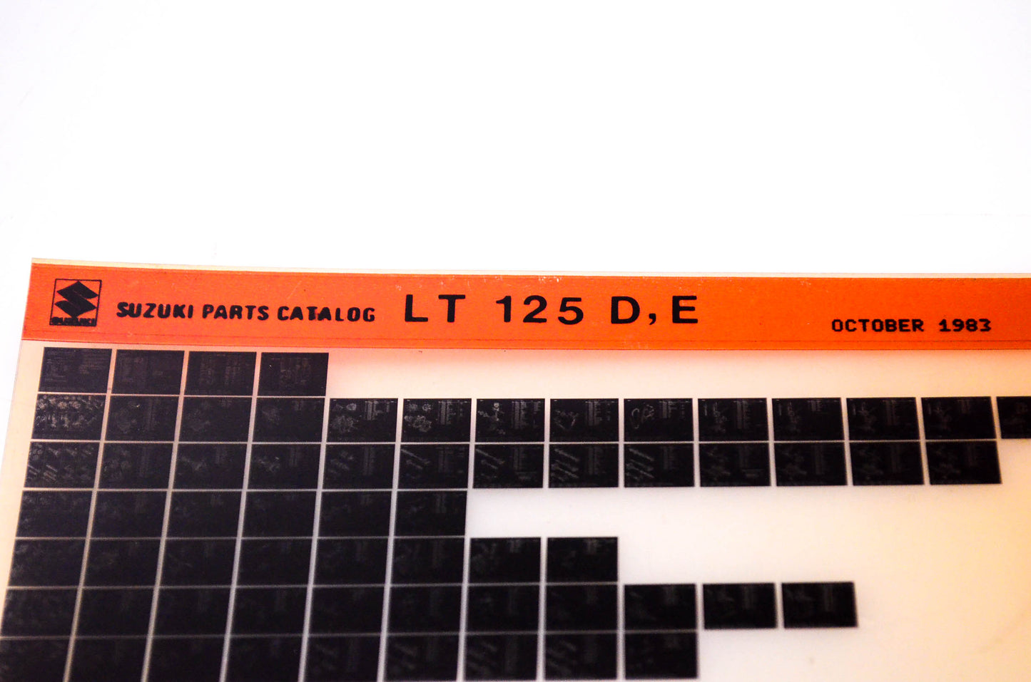 OEM Suzuki LT 125 D, E 1983/October Suzuki Parts Catalog LT 125 D, E Microfiche