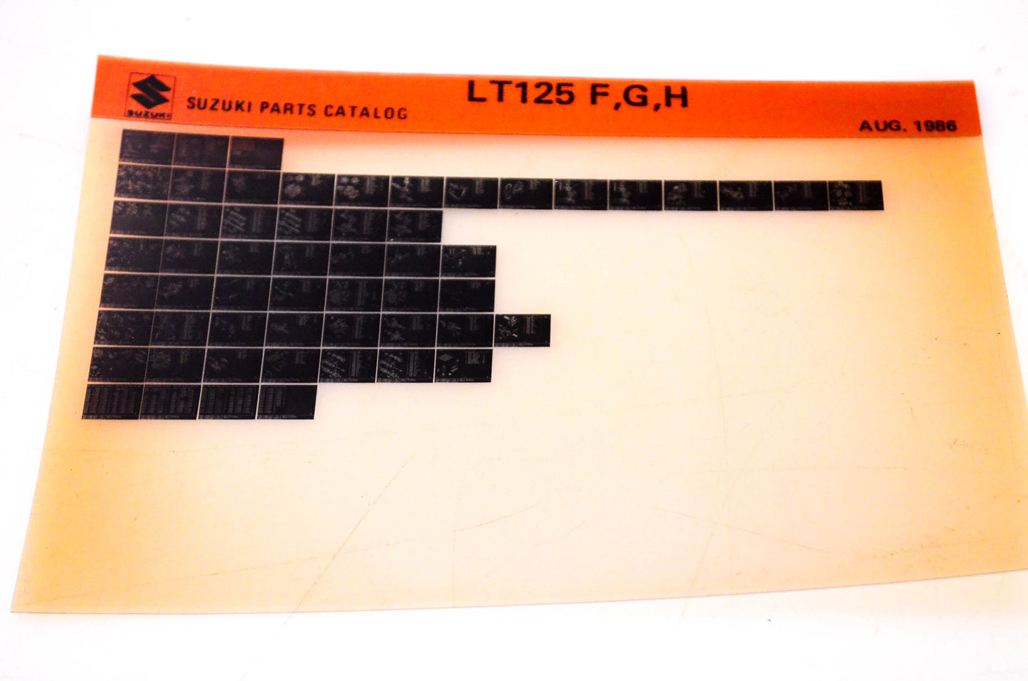 OEM Suzuki LT125 F,G,H 1986/August Suzuki Parts Catalog LT125 F,G,H Microfiche