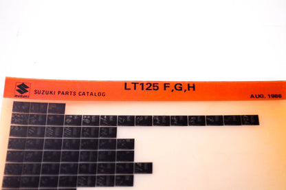 OEM Suzuki LT125 F,G,H 1986/August Suzuki Parts Catalog LT125 F,G,H Microfiche