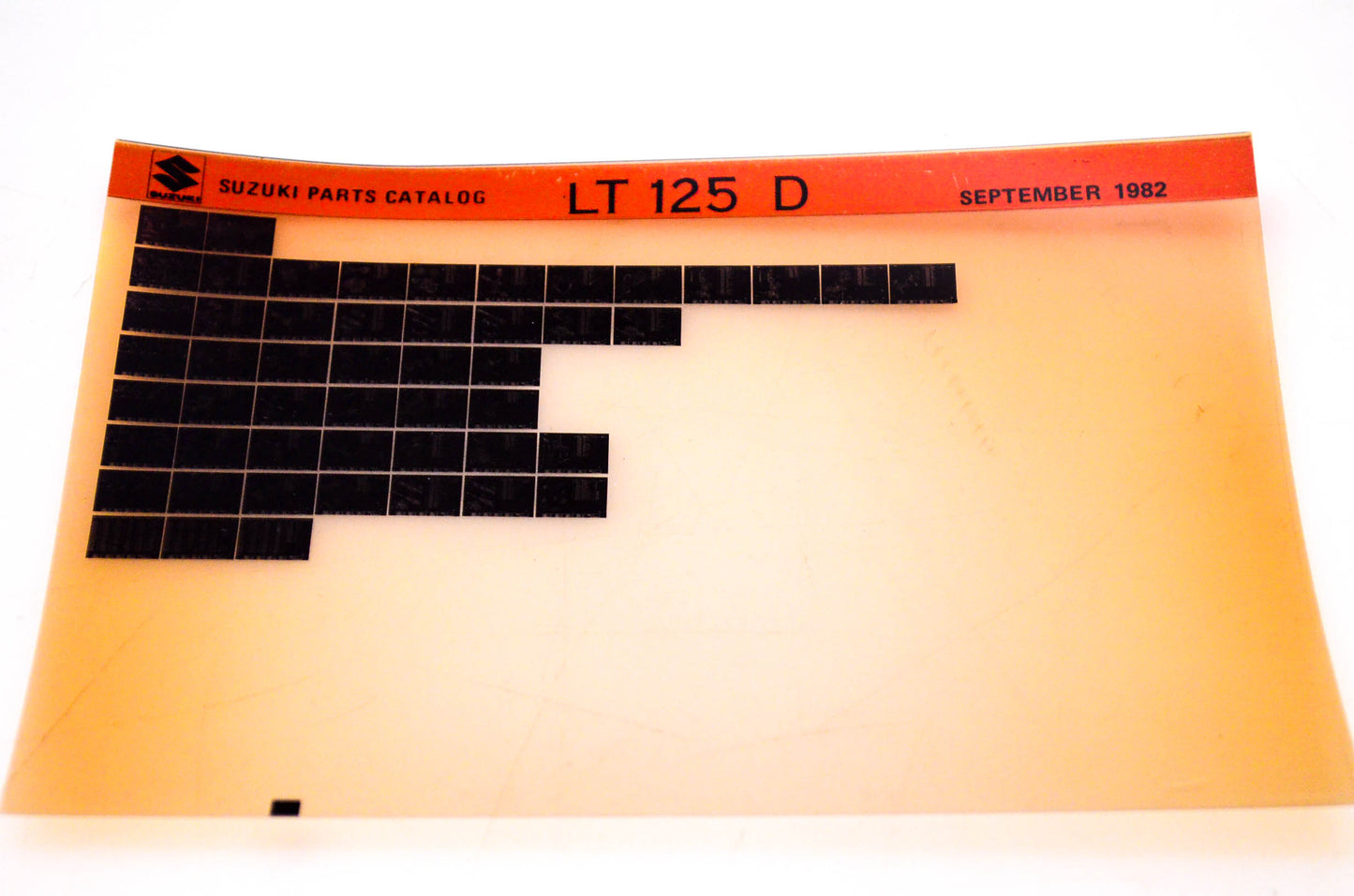 OEM Suzuki LT 125 D 1982/September Suzuki Parts Catalog LT 125 D Microfiche