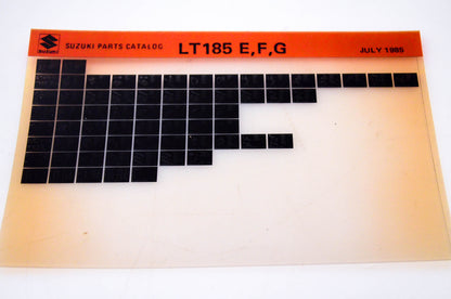 OEM Suzuki LT185 E,F,G 1985/July Parts Catalog Microfiche