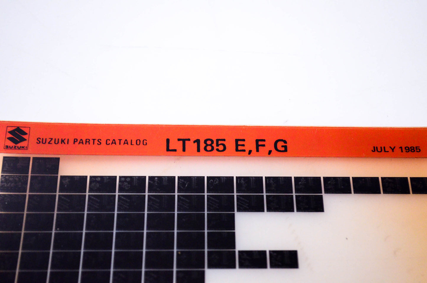 OEM Suzuki LT185 E,F,G 1985/July Parts Catalog Microfiche