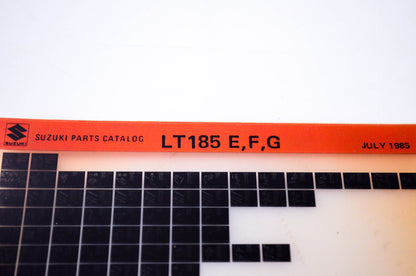 OEM Suzuki LT185 E,F,G 1985/July Parts Catalog Microfiche