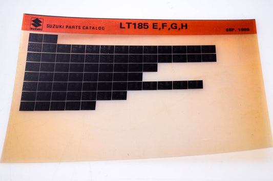OEM Suzuki LT185 E,F,G,H 1986/September Parts Catalog Microfiche