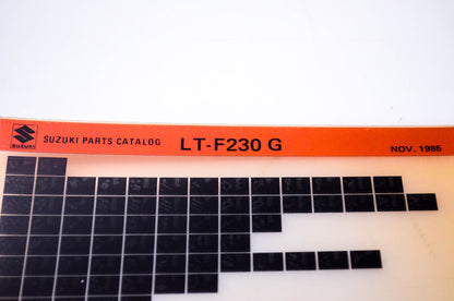OEM Suzuki LT-F230 G 1985/November Parts Catalog Microfiche