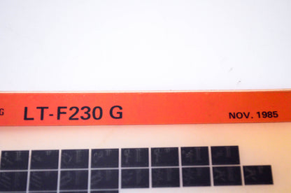 OEM Suzuki LT-F230 G 1985/November Parts Catalog Microfiche
