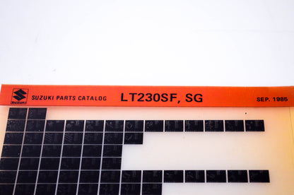 OEM Suzuki LT230SF, SG 1985/September Parts Catalog Microfiche