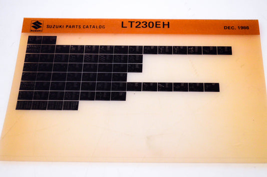OEM Suzuki LT230EH 1986/December Parts Catalog Microfiche