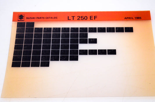 OEM Suzuki LT250EF 1985/April Parts Catalog Microfiche
