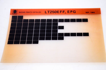 OEM Suzuki LT250EFF, EFG 1985/September Parts Catalog Microfiche