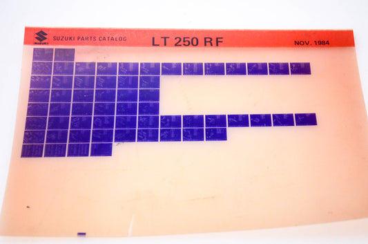 OEM Suzuki LT 250 RF 1984/November Parts Catalog Microfiche