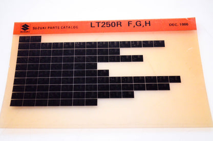 OEM Suzuki LT250R F,G,H 1986/December Parts Catalog Microfiche