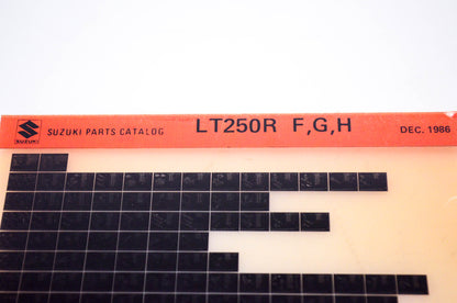 OEM Suzuki LT250R F,G,H 1986/December Parts Catalog Microfiche