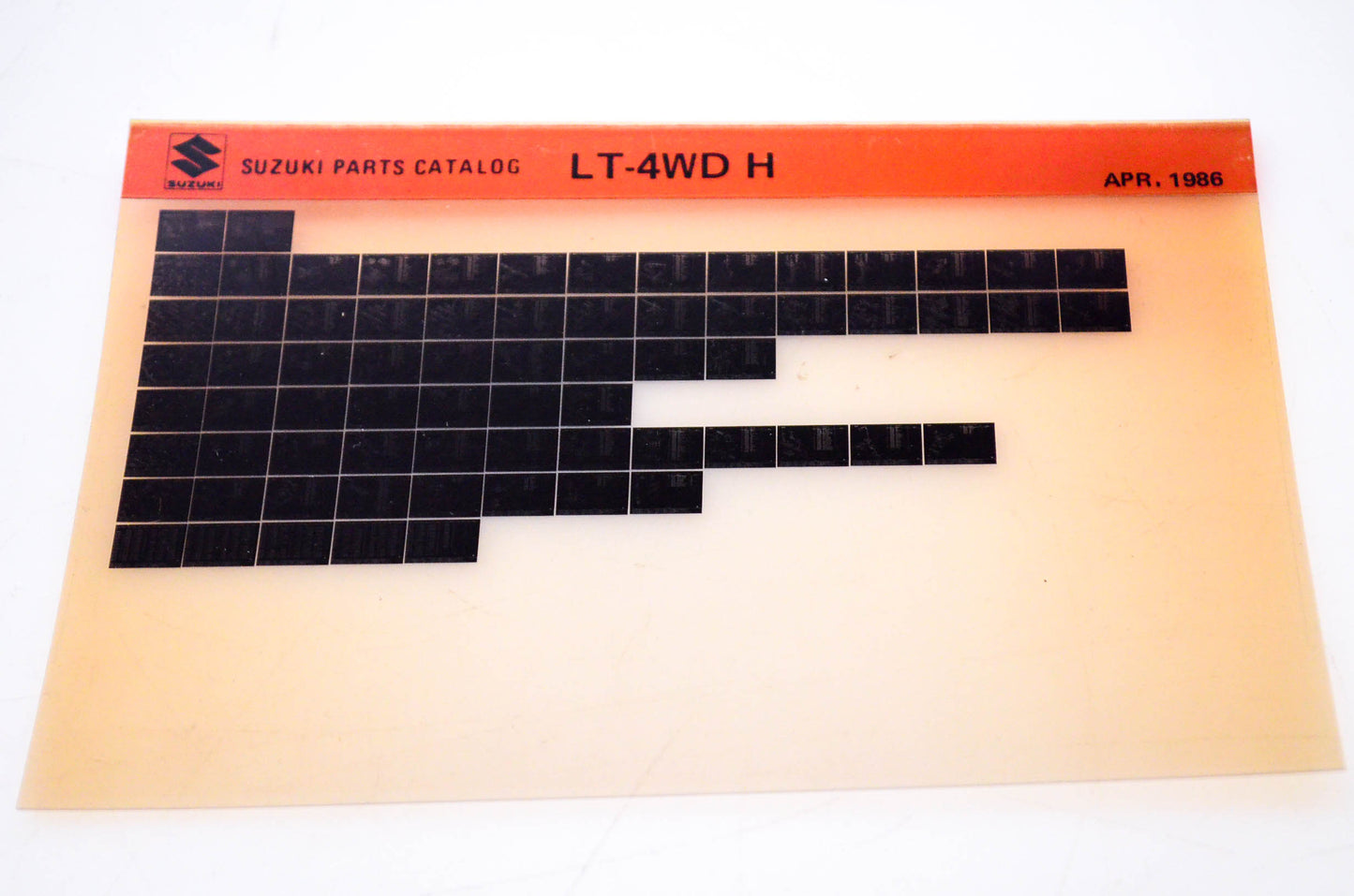 OEM Suzuki LT-4WD H 1986/April Parts Catalog Microfiche