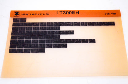 OEM Suzuki LT300EH 1986/December Parts Catalog Microfiche