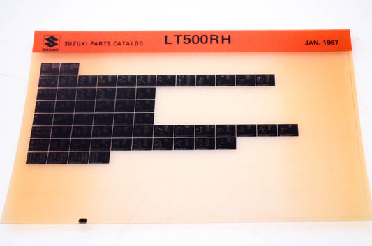 OEM Suzuki LT500RH 1987/January Parts Catalog Microfiche