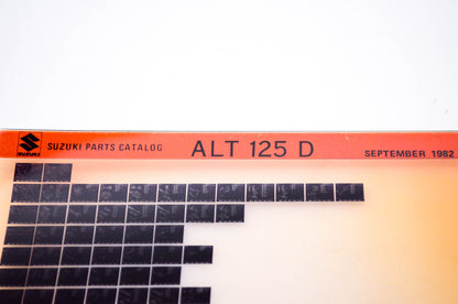 OEM Suzuki ALT 125 D 1982/September Parts Catalog Microfiche