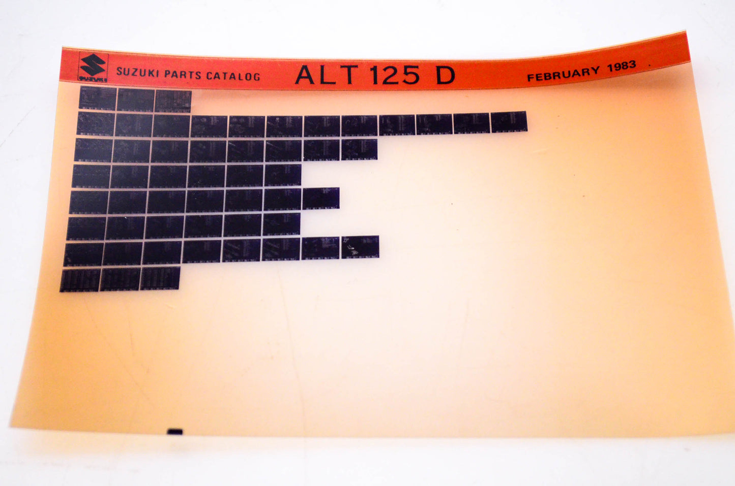 OEM Suzuki ALT 125 D 1983/February Parts Catalog Microfiche