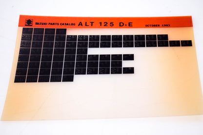 OEM Suzuki ALT 125 D,E 1983/October Parts Catalog Microfiche