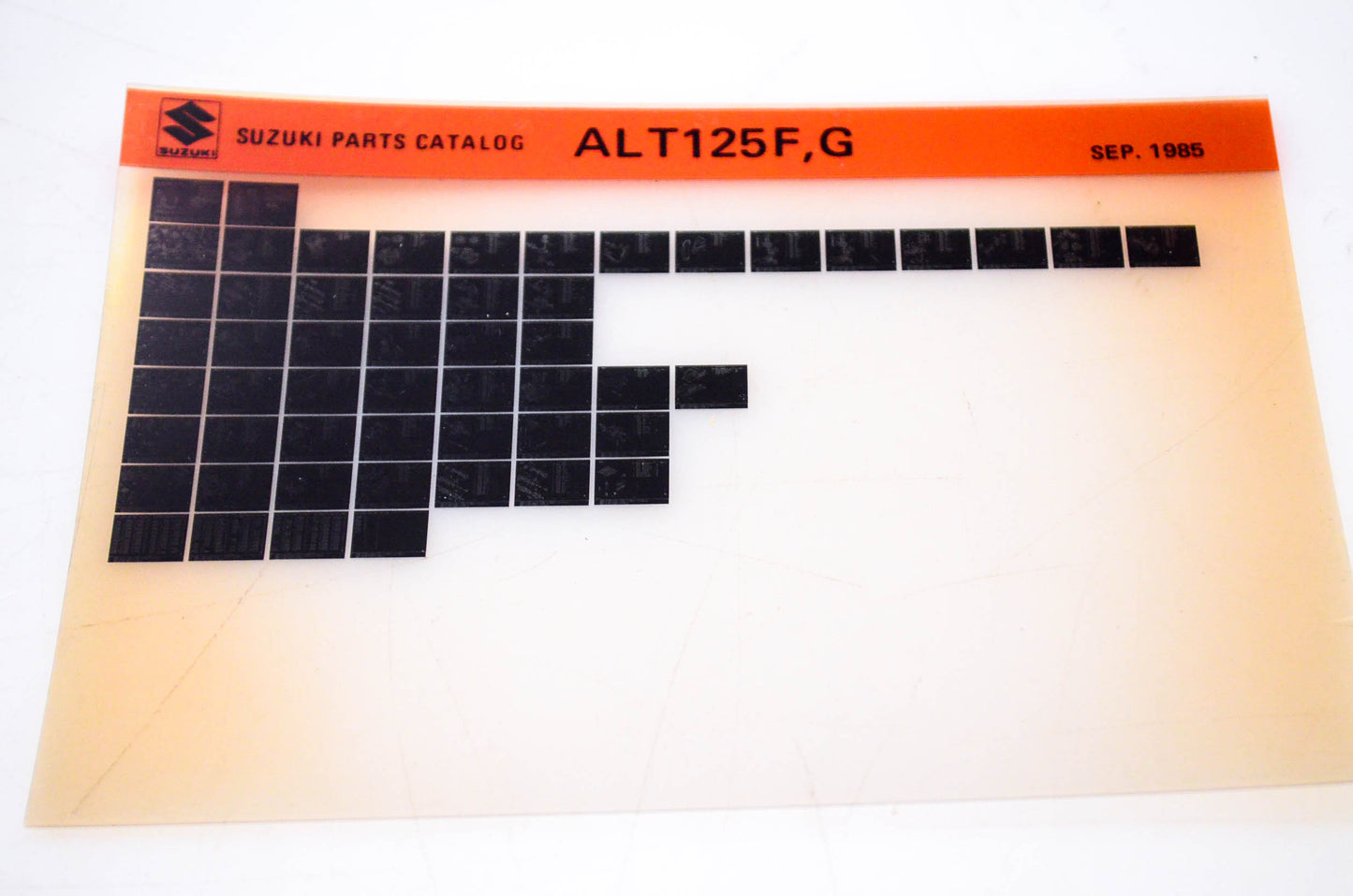 OEM Suzuki ALT125F,G 1985/September Parts Catalog Microfiche