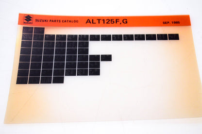 OEM Suzuki ALT125F,G 1985/September Parts Catalog Microfiche
