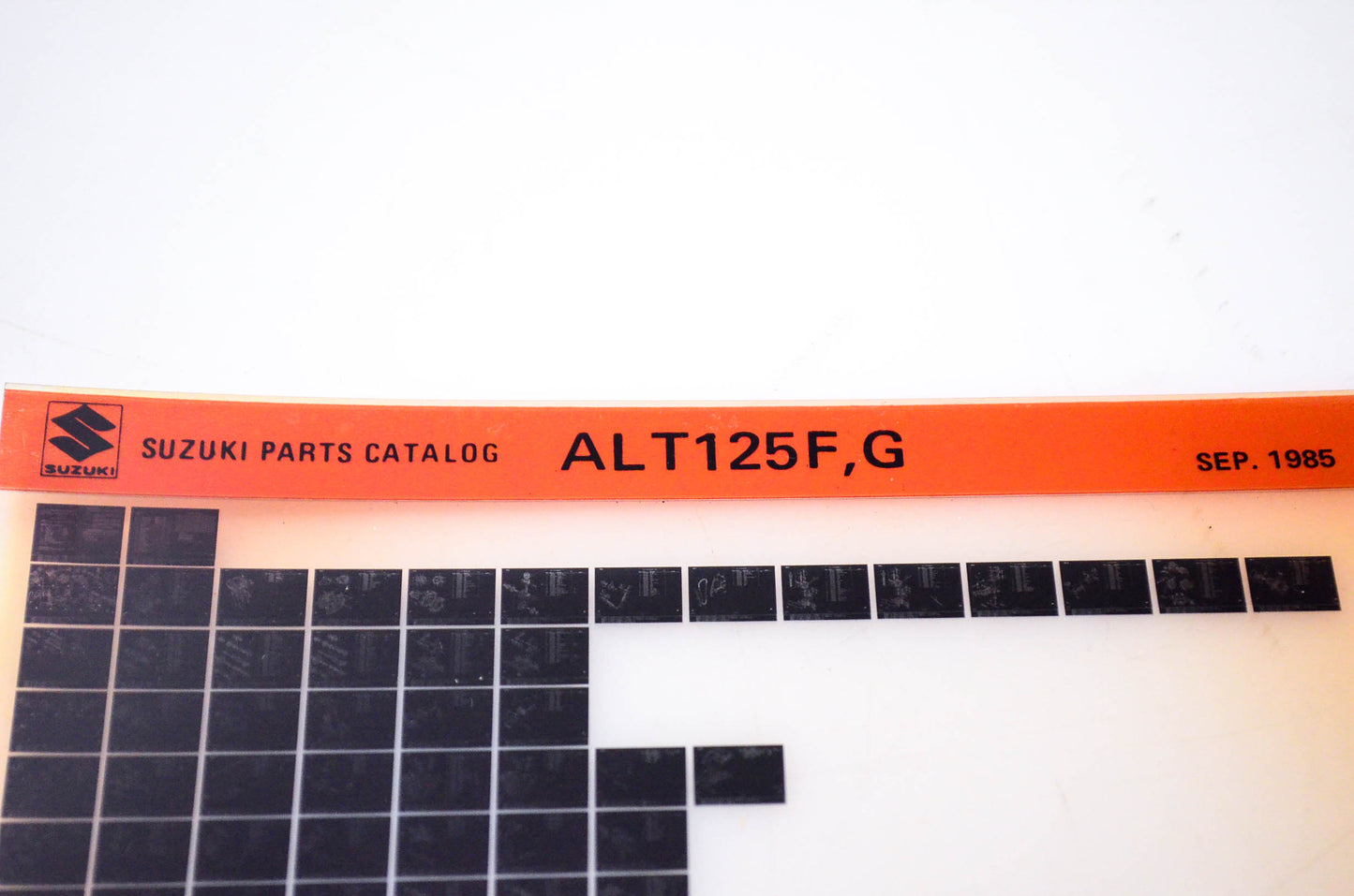 OEM Suzuki ALT125F,G 1985/September Parts Catalog Microfiche