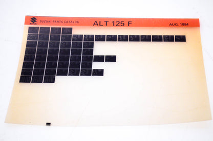 OEM Suzuki ALT 125 F 1984/August Parts Catalog Microfiche