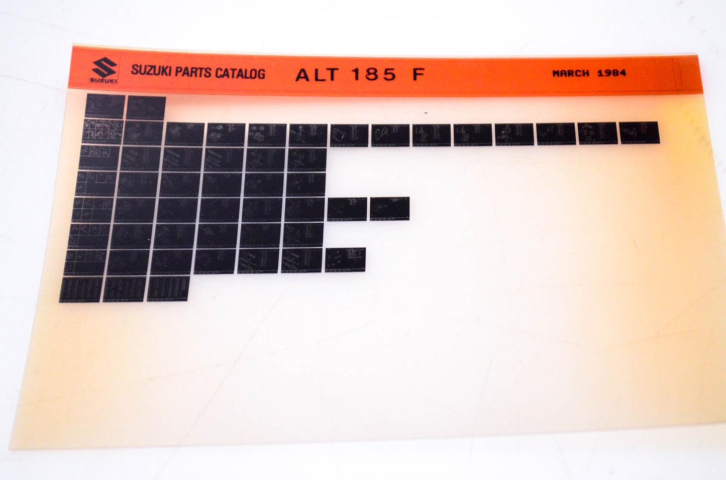 OEM Suzuki ALT 185 F 1984/March Parts Catalog Microfiche