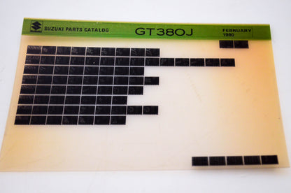 OEM Suzuki GT380J 1980/February Parts Catalog Microfiche