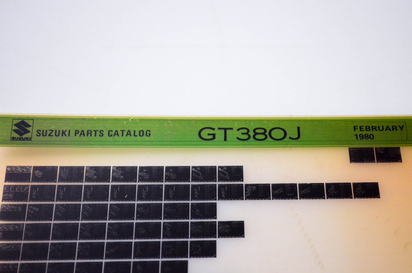OEM Suzuki GT380J 1980/February Parts Catalog Microfiche