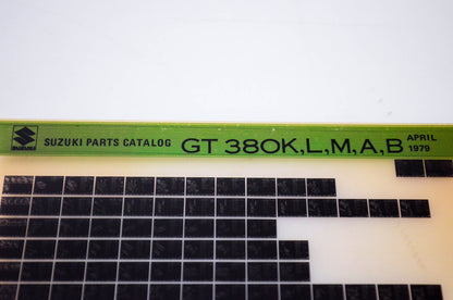 OEM Suzuki GT 380K,L,M,A,B 1979/April Parts Catalog Microfiche