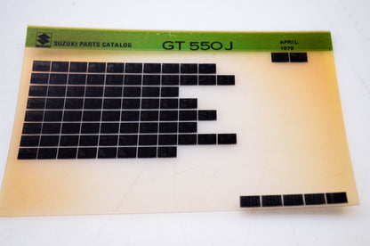 OEM Suzuki GT 550J 1979/April Parts Catalog Microfiche