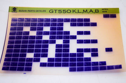 OEM Suzuki GT550 K,L,M,A,B 1979/April Parts Catalog Microfiche