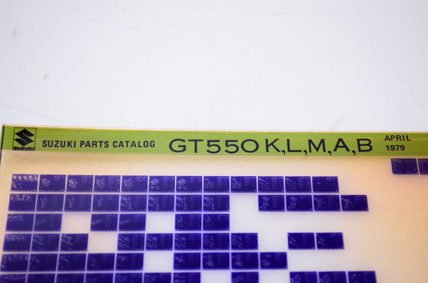 OEM Suzuki GT550 K,L,M,A,B 1979/April Parts Catalog Microfiche