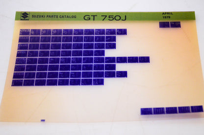OEM Suzuki GT 750J 1979/April Parts Catalog Microfiche