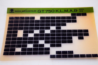 OEM Suzuki GT750 K,L,M,A,B 1979/April Parts Catalog Microfiche