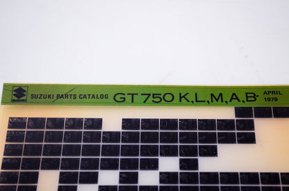OEM Suzuki GT750 K,L,M,A,B 1979/April Parts Catalog Microfiche