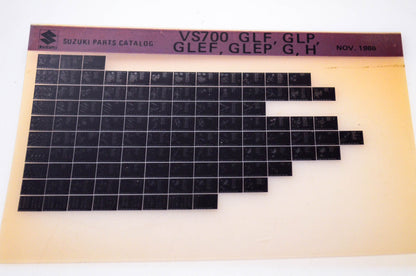 OEM Suzuki VS700 GLF, GLP, GLEF, GLEP G,H 1986/November Parts Catalog Microfiche