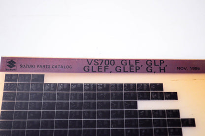 OEM Suzuki VS700 GLF, GLP, GLEF, GLEP G,H 1986/November Parts Catalog Microfiche