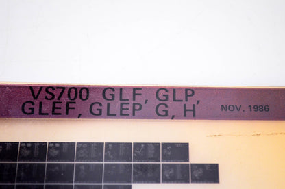 OEM Suzuki VS700 GLF, GLP, GLEF, GLEP G,H 1986/November Parts Catalog Microfiche