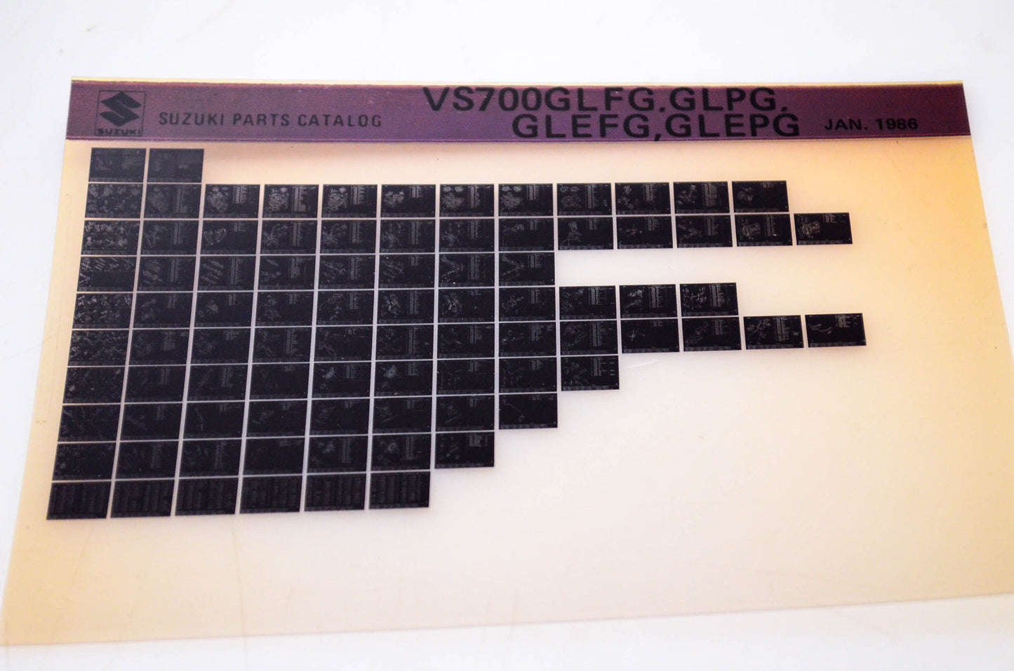 OEM Suzuki VS700GLFG,GLPG,GLEFG,GLEPG 1986/January Parts Catalog Microfiche