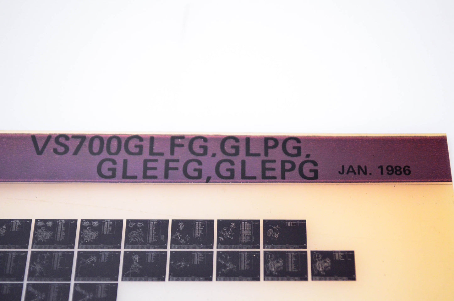 OEM Suzuki VS700GLFG,GLPG,GLEFG,GLEPG 1986/January Parts Catalog Microfiche