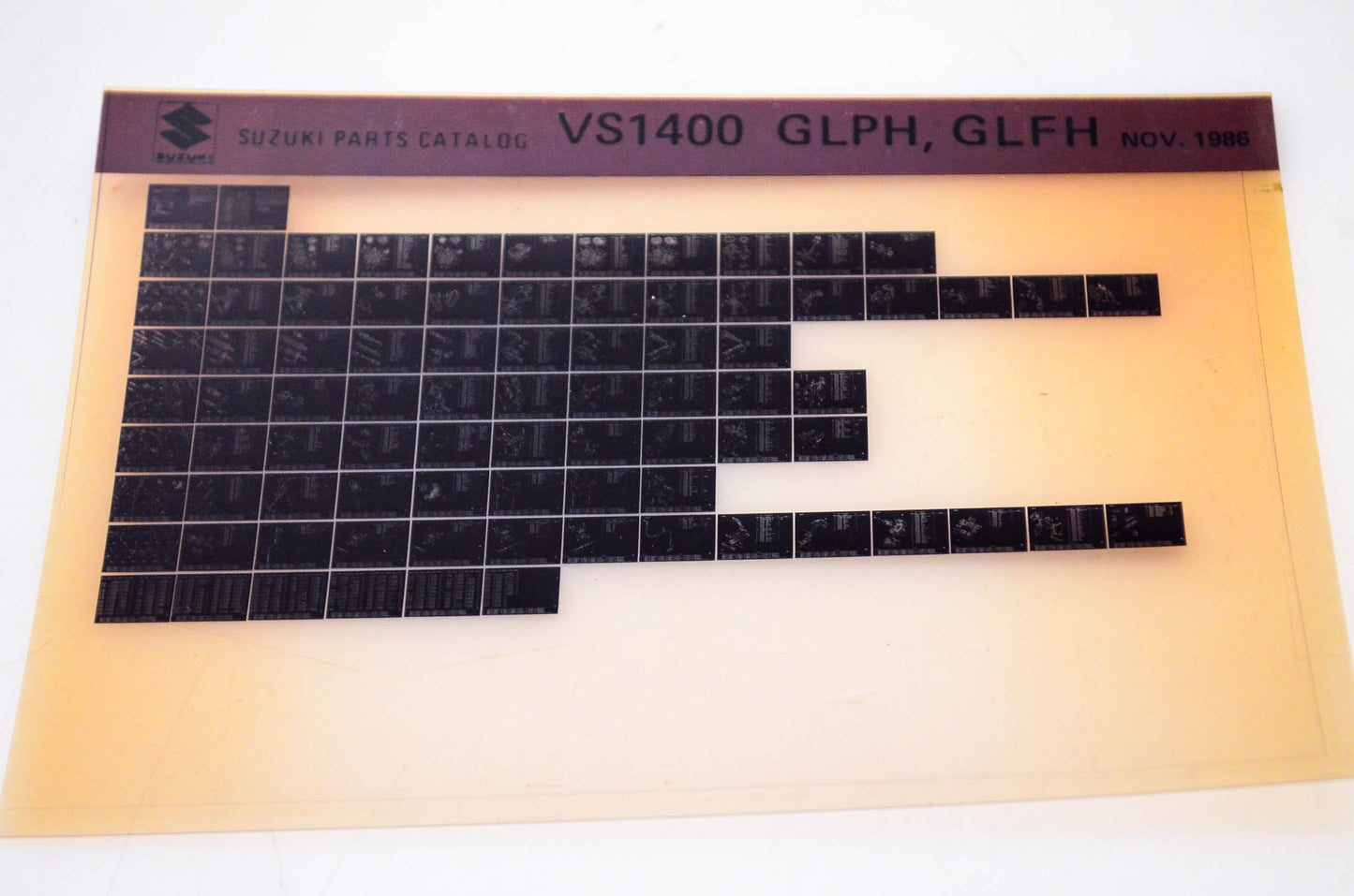 OEM Suzuki VS1400 GLPH, GLFH 1986/November Parts Catalog Microfiche