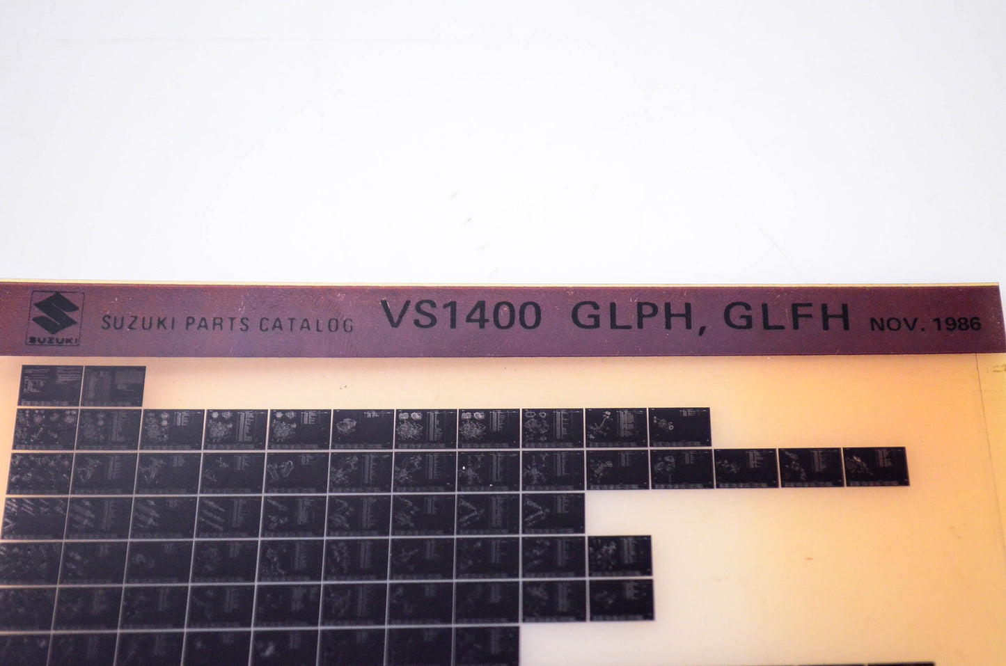 OEM Suzuki VS1400 GLPH, GLFH 1986/November Parts Catalog Microfiche